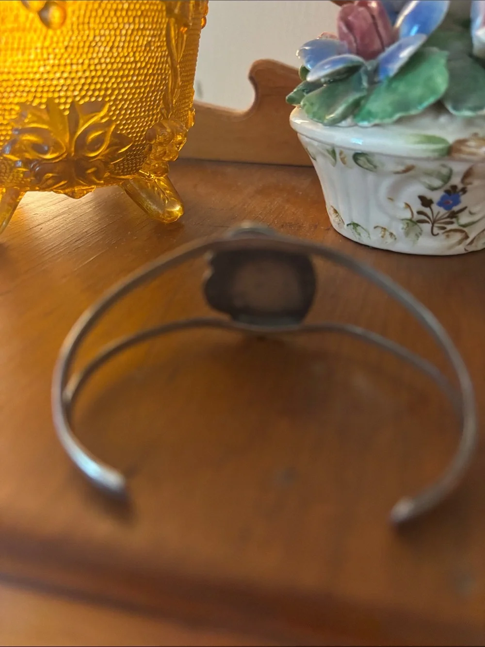Turquoise Stone Sterling Silver Cuff Bracelet - Women Jewelry